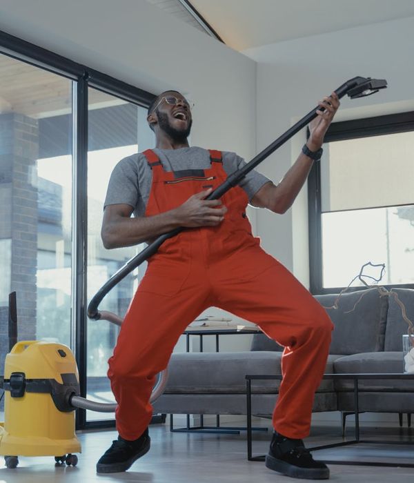 Woman feeling energetic and full of life in a bright room.